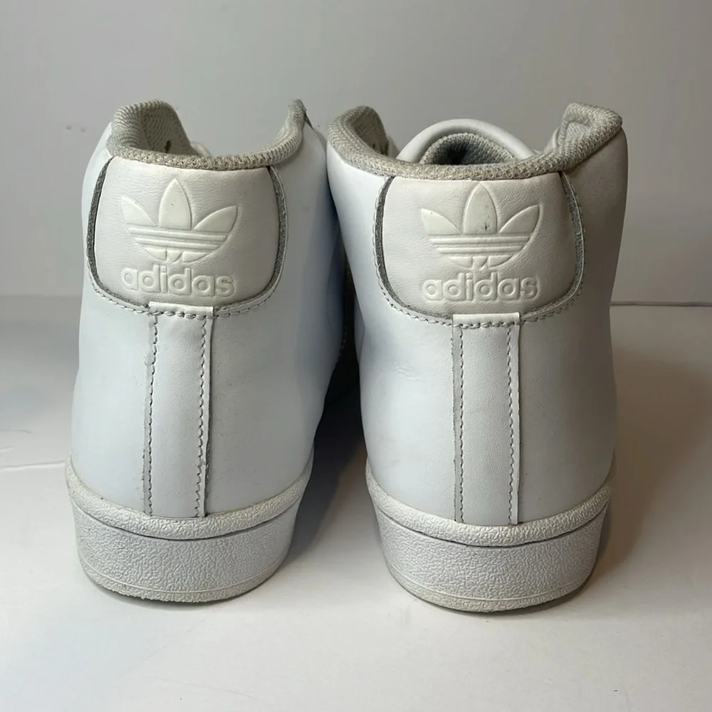 - Adidas White Pro Model High Top Sneakers